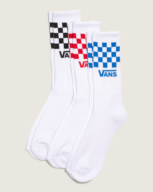 Classic Check Crew Socks 3-Pack in Checkerboard White | Vans near me