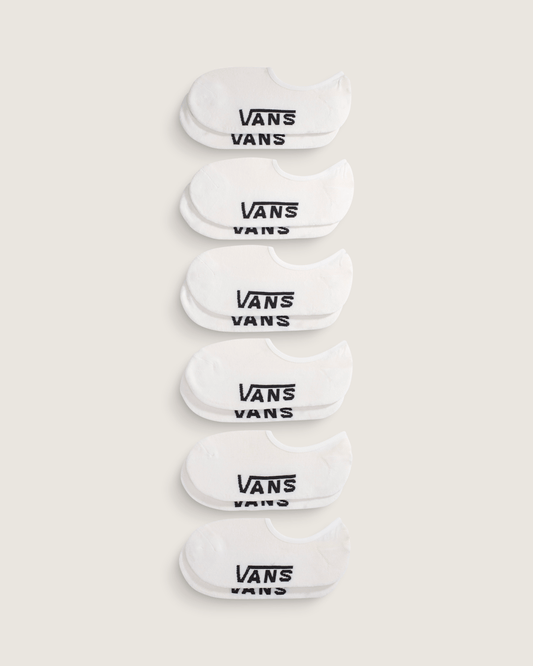 Classic No Show Socks 6-Pack in White | Vans on sale