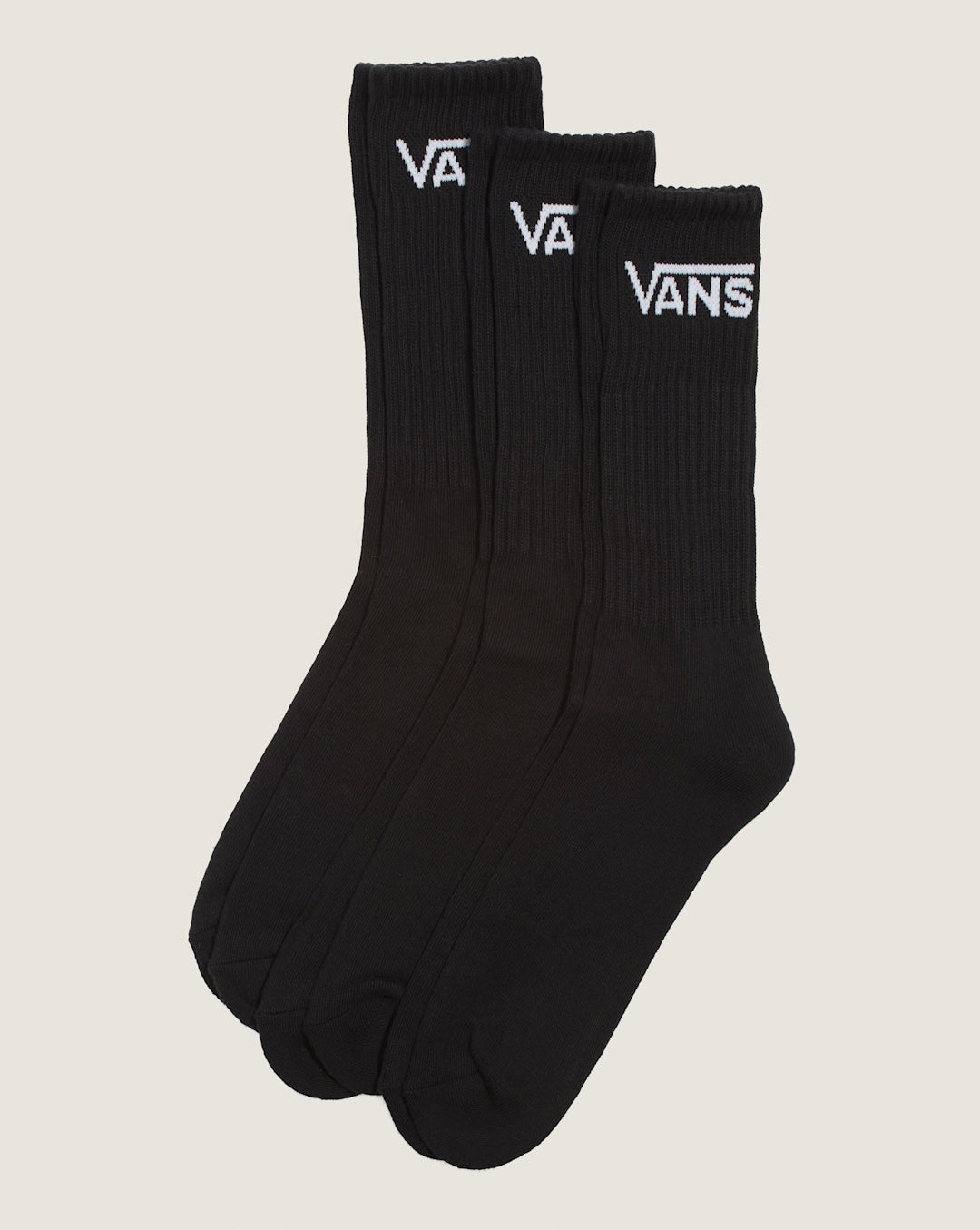 Classic Crew Socks 3-Pack in Black | Vans online