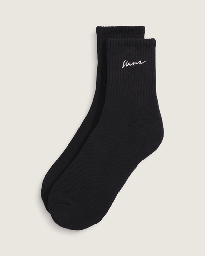 Classic Script Half Crew Socks in Black | Vans discount