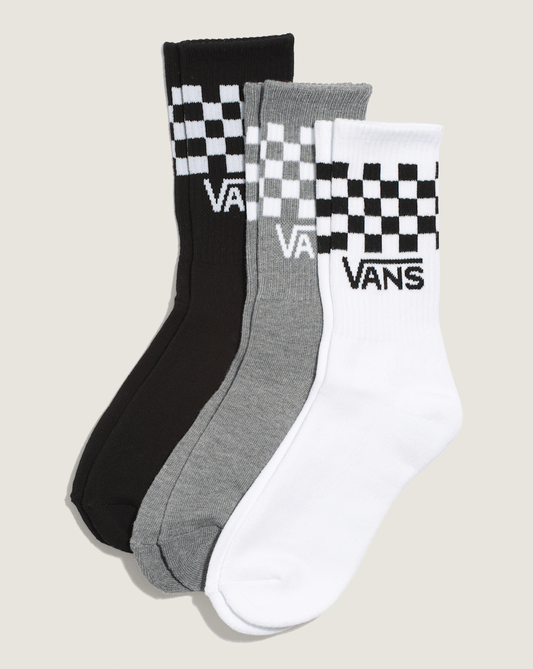 Kids Checkerboard Classic Check Crew Socks in Black / White | Vans sale
