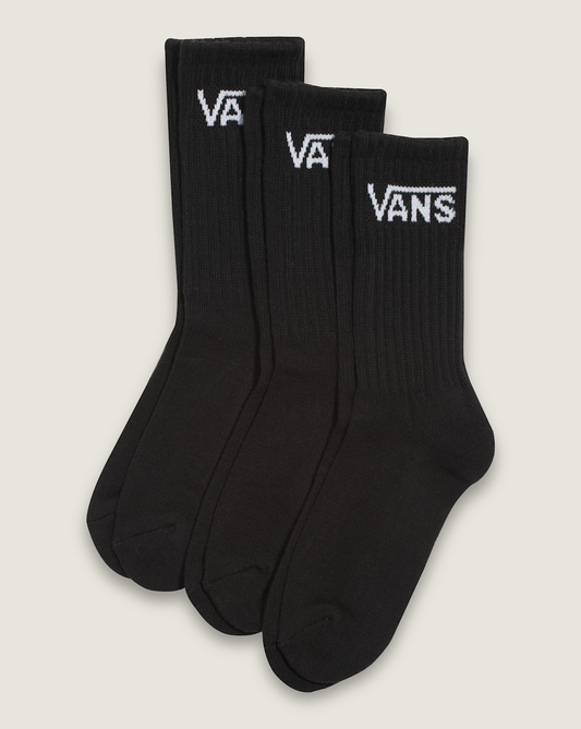 Kids Classic Crew Socks 3-Pack in Black | Vans discount