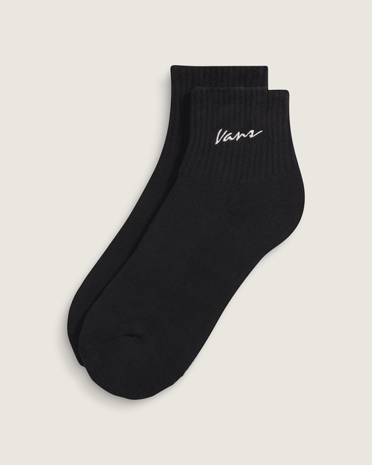 Kids Classic Script Half Crew Socks in Black | Vans outlet