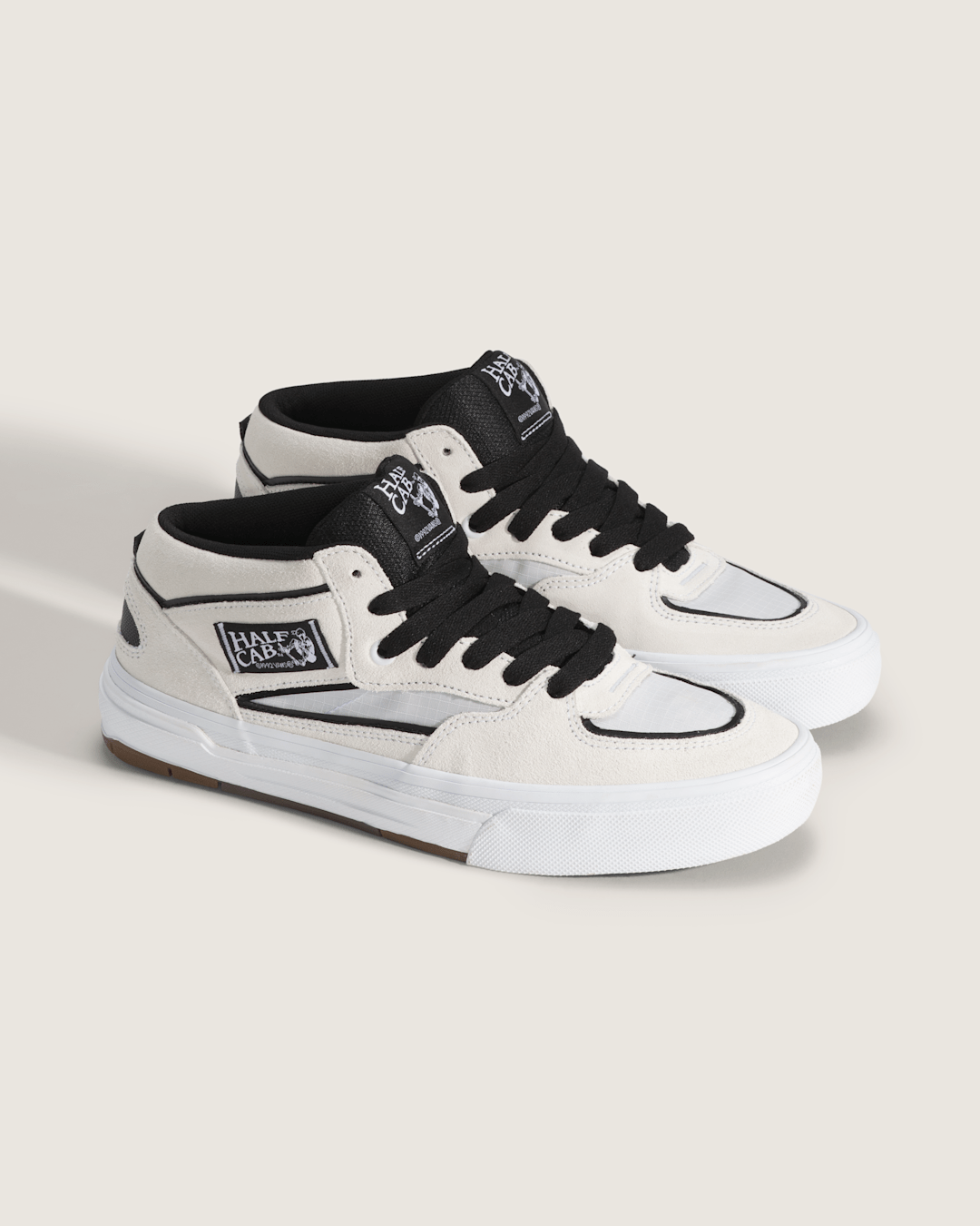 Skate Half Cab Wafflecup Shoe in White / Black | Vans sale