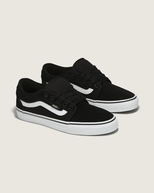 Skate Chukka Low Sidestripe Shoe in Black / White | Vans discount