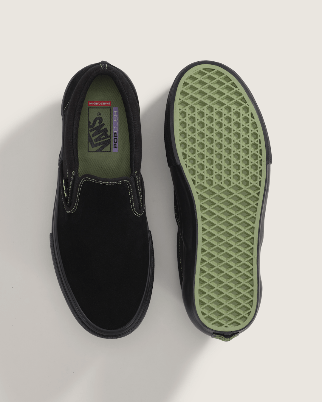 Skate Slip-On Shoe in Black / Olive Green | Vans discount