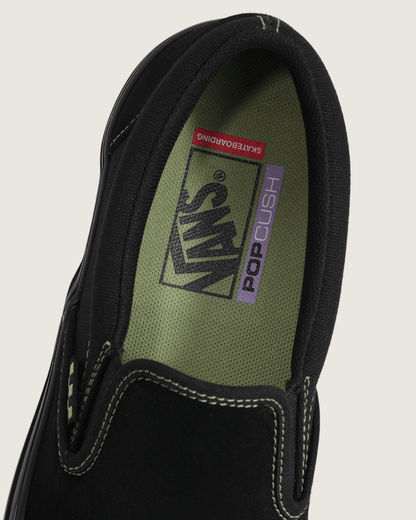 Skate Slip-On Shoe in Black / Olive Green | Vans discount