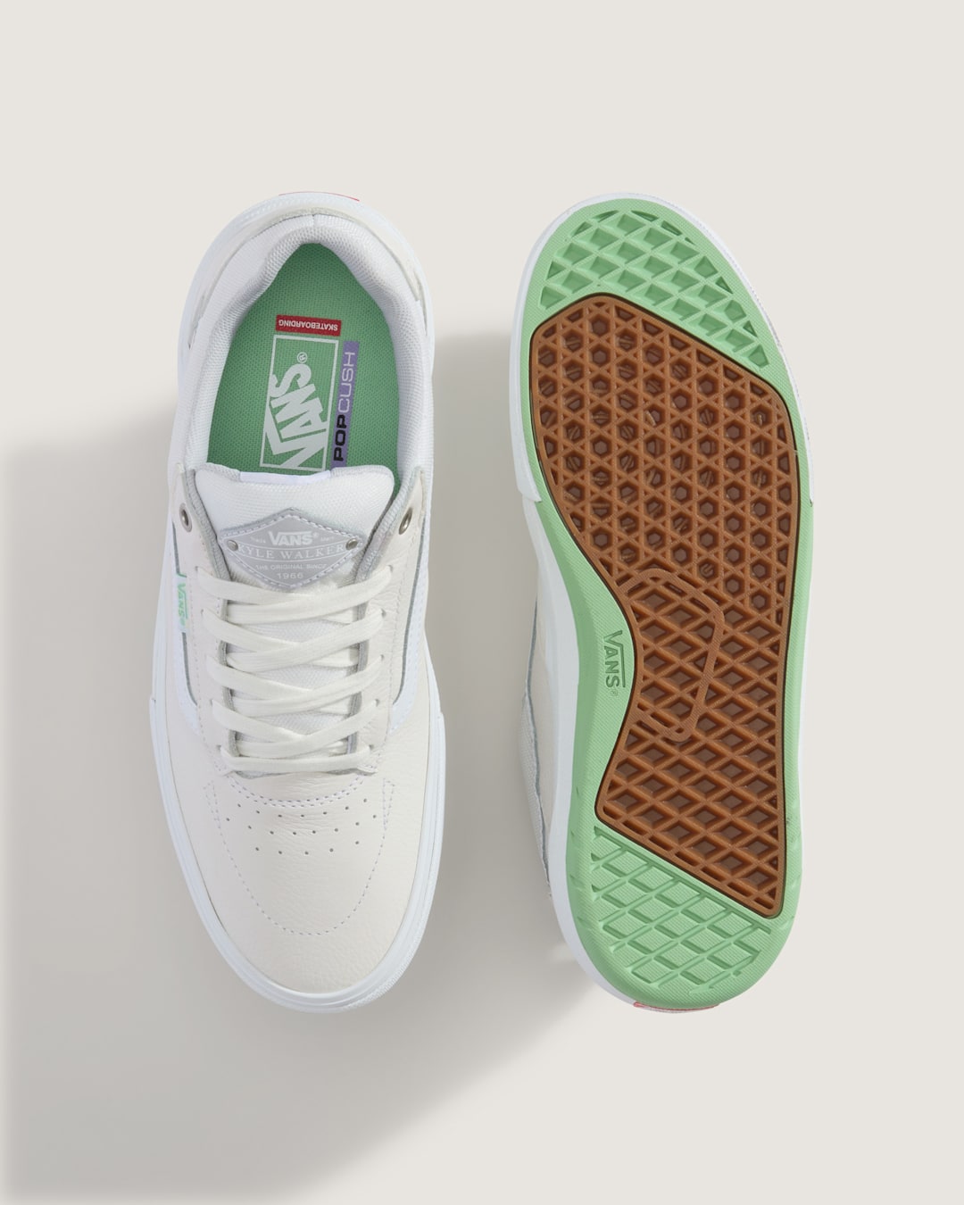 Skate Kyle Walker Wafflecup Shoe in White / Mint Green | Vans online