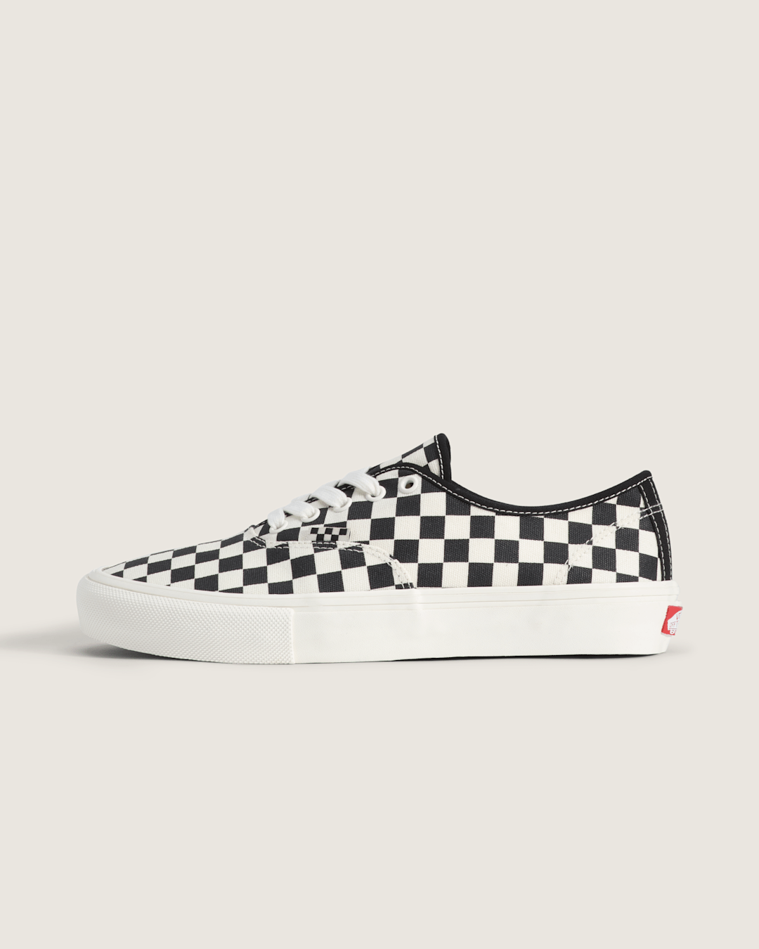 Skate Authentic Checkerboard Shoe in Black / Marshmallow White | Vans online