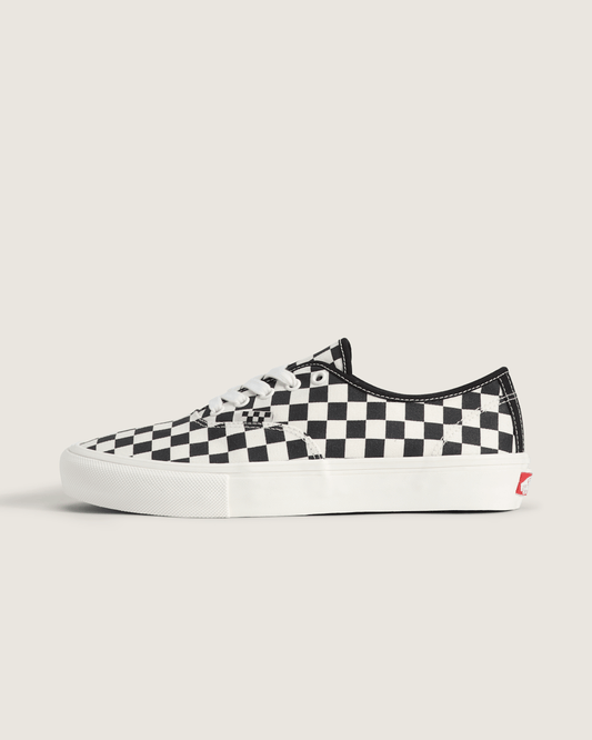 Skate Authentic Checkerboard Shoe in Black / Marshmallow White | Vans online