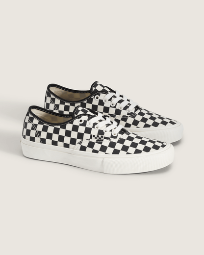 Skate Authentic Checkerboard Shoe in Black / Marshmallow White | Vans online