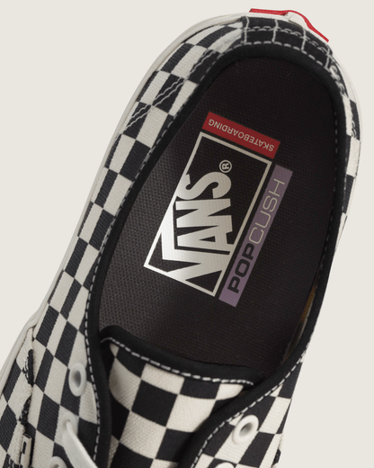 Skate Authentic Checkerboard Shoe in Black / Marshmallow White | Vans online