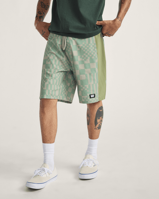 Daily AOP Sideline Boardshorts in Grey Olive Green | Vans outlet
