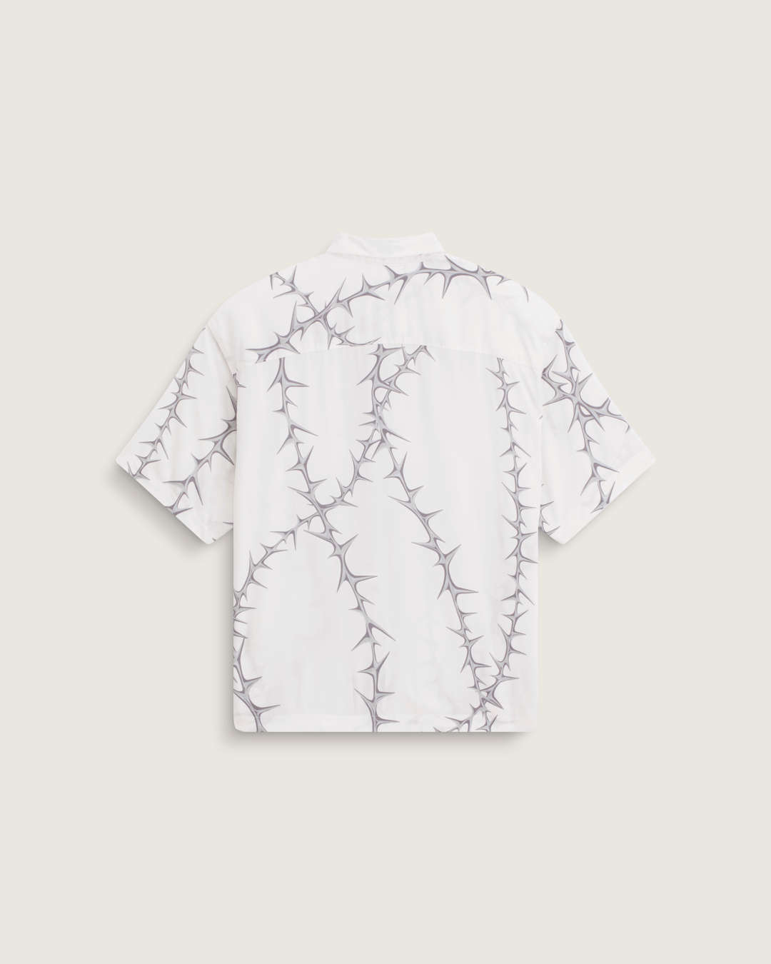 Van Doren Printed Camp Button Up Shirt in White | Vans near me