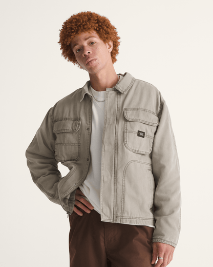 Umber Pigment Canvas Jacket in Aluminum Grey | Vans online