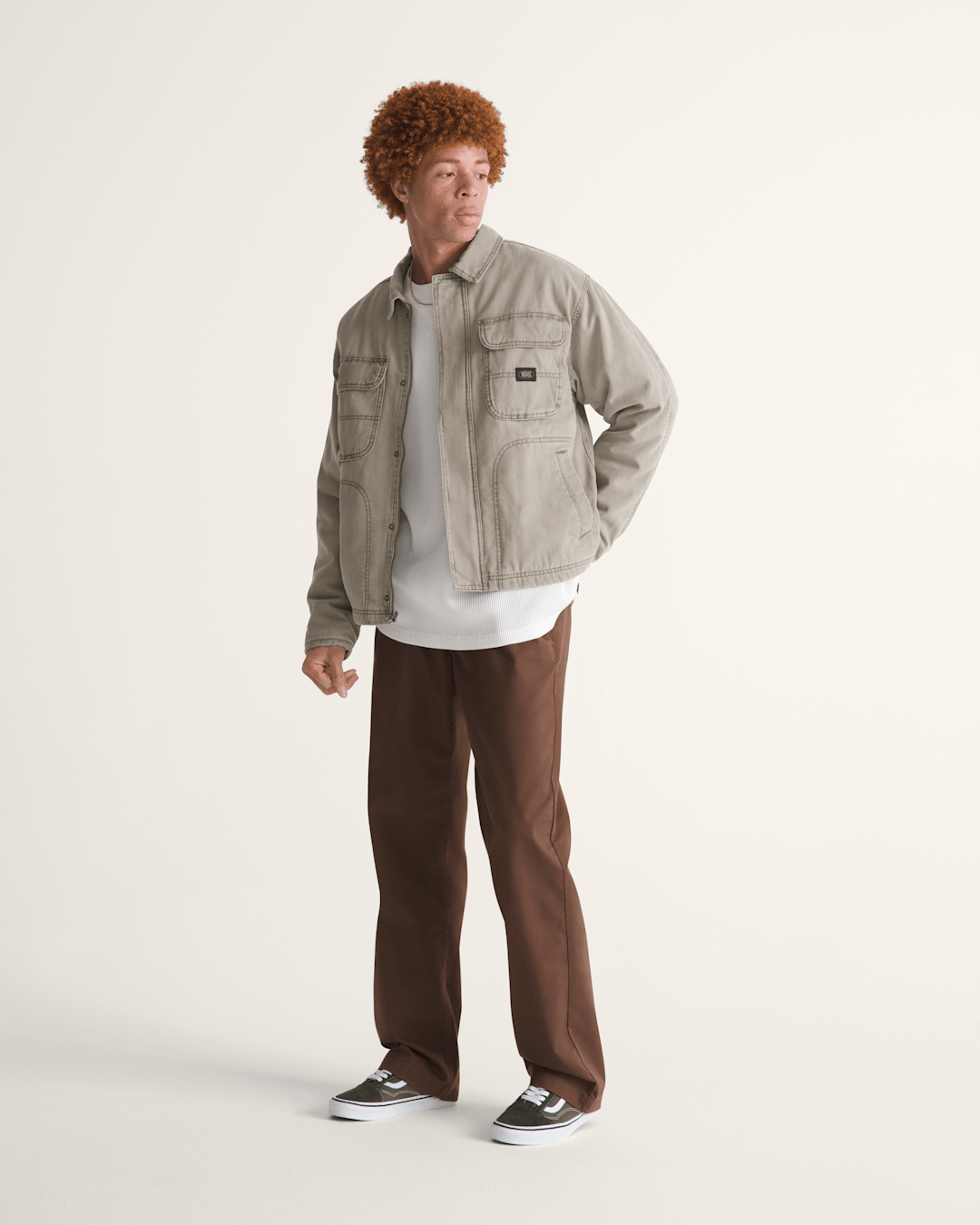 Umber Pigment Canvas Jacket in Aluminum Grey | Vans online