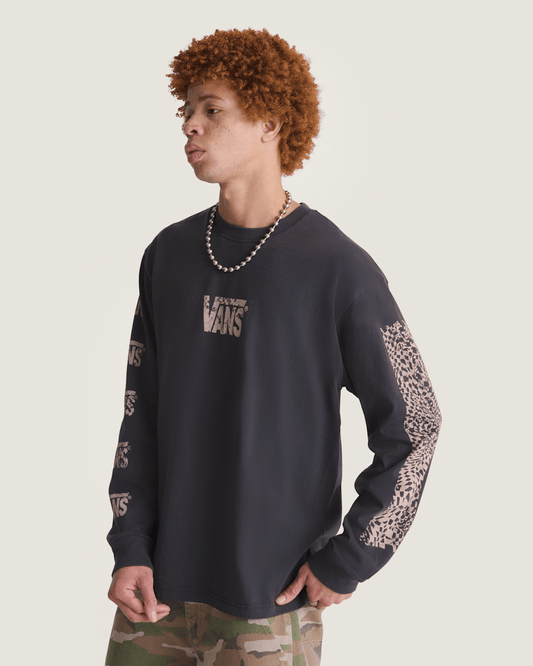 Warped Adventure Long Sleeve T-Shirt in Faded Black | Vans outlet