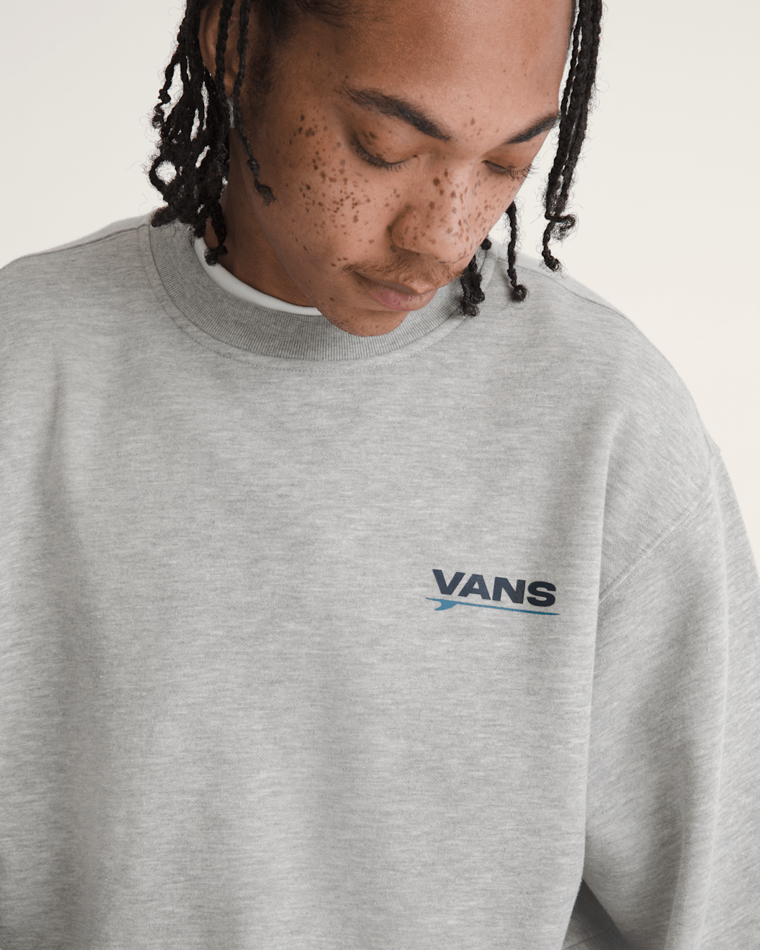 Palms Crew Sweatshirt in Cement Heather | Vans online
