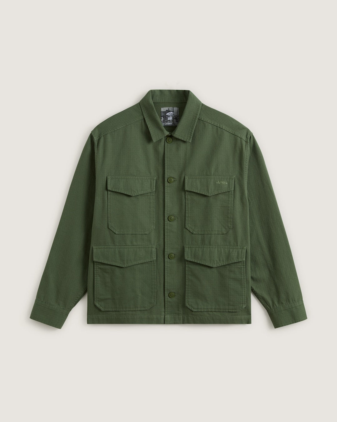 Skate Military Overshirt by Atiba Jefferson in Atiba Pine Forest Green | Vans on sale