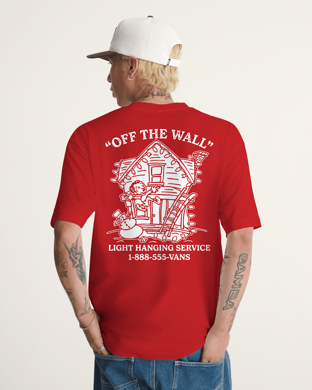 Deck the Walls T-Shirt in Red | Vans sale