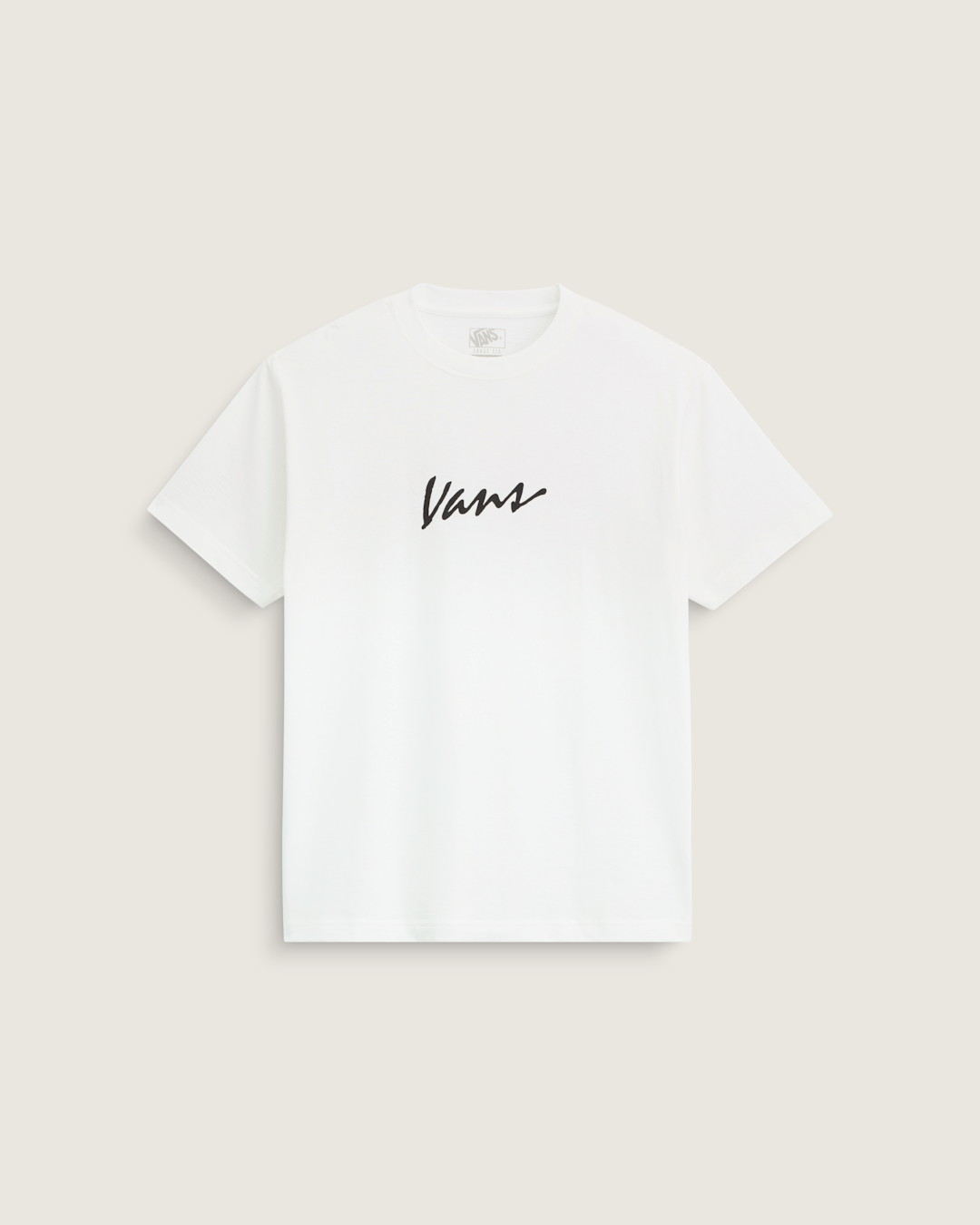 Classic Script T-Shirt in Marshmallow White / Black | Vans on sale