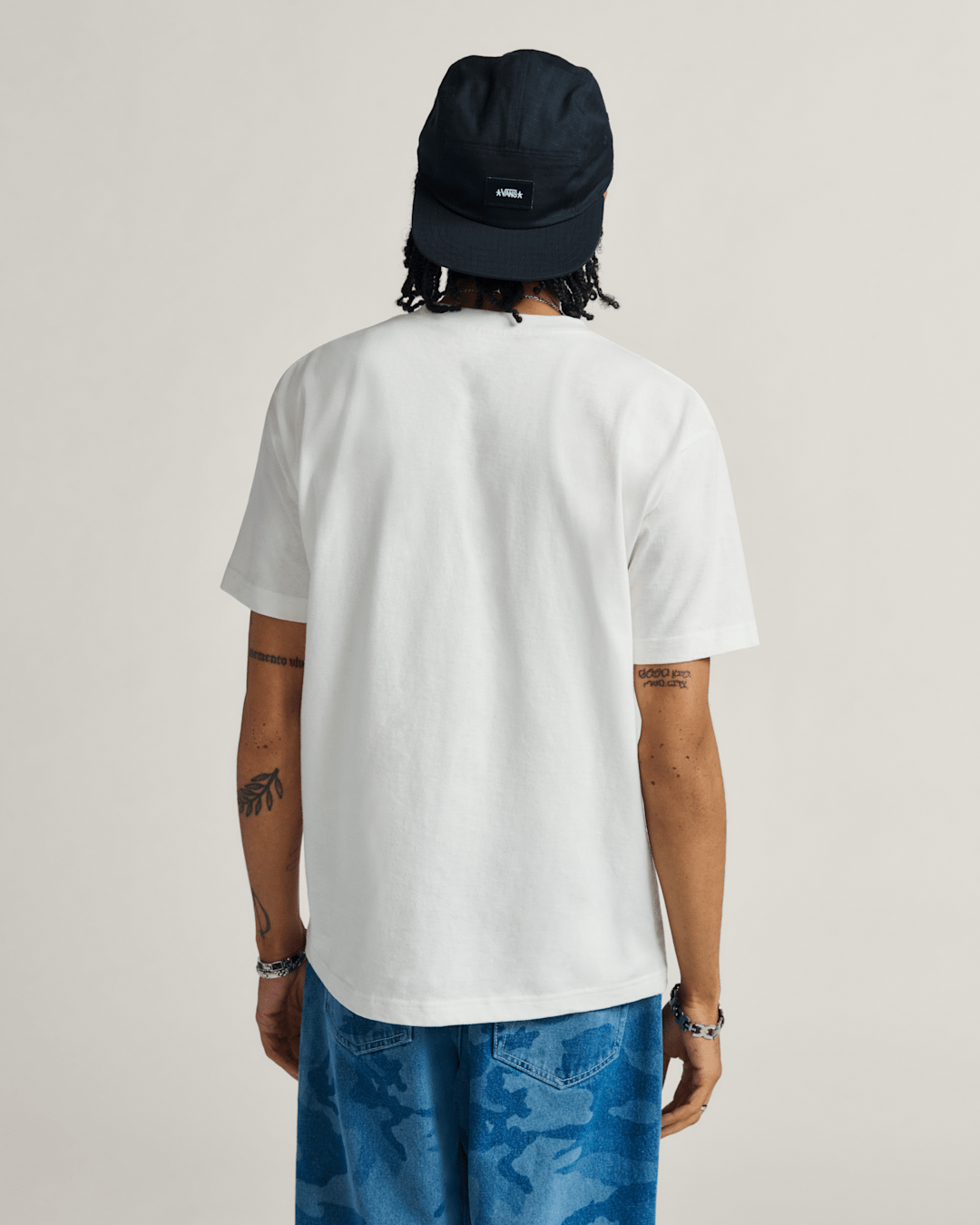 Classic Script T-Shirt in Marshmallow White / Black | Vans on sale