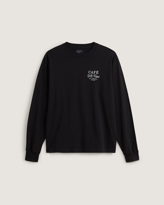 Cafe Vans Long Sleeve T-Shirt in Black | Vans online