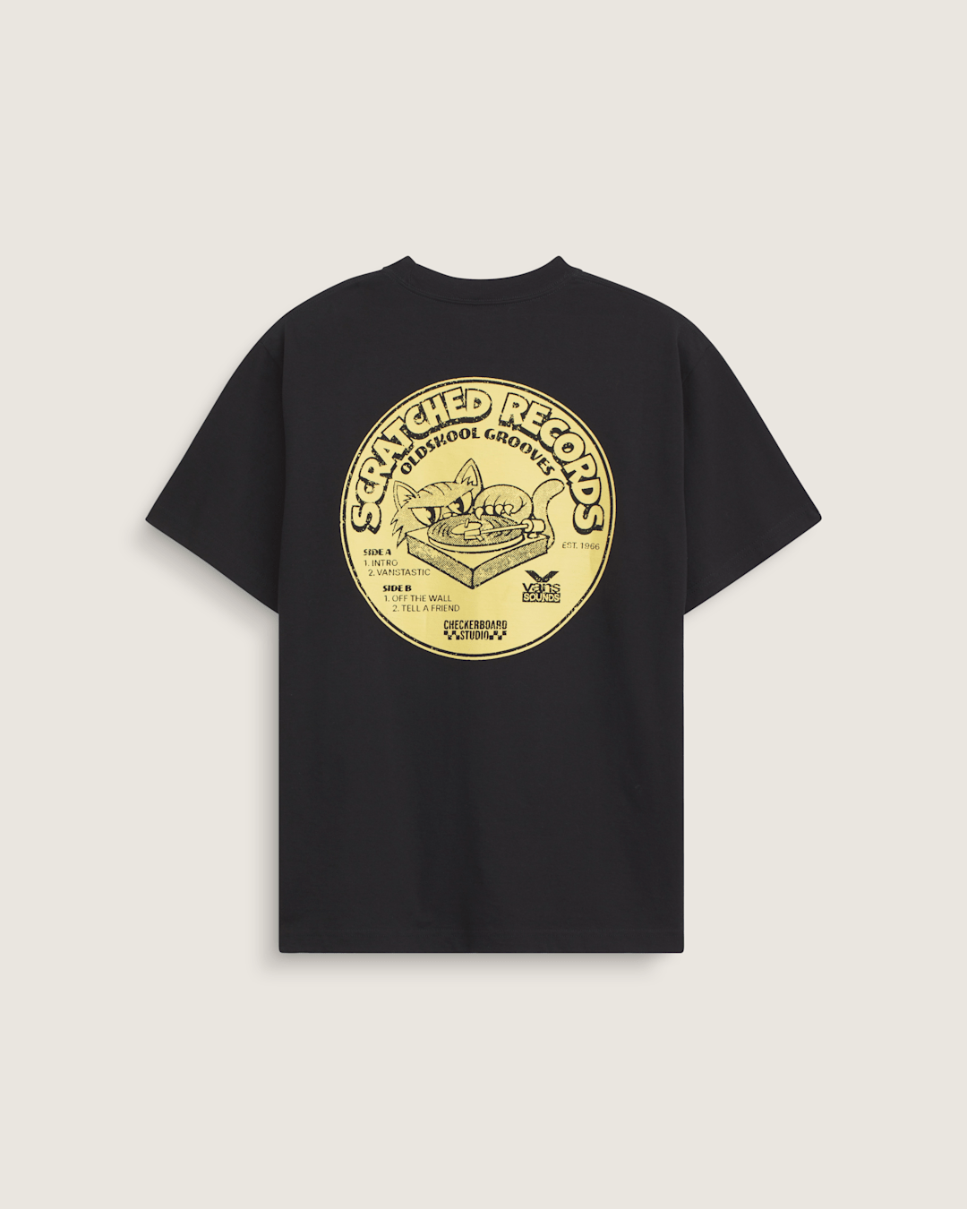 Scratched Records T-Shirt in Black | Vans discount