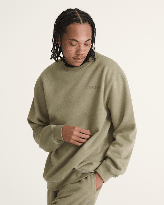 Vans 66 Crew Sweatshirt in Bay Leaf Green | Vans sale