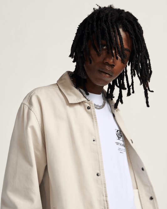 Torrey Coaches Jacket in Taupe Mist Beige | Vans outlet