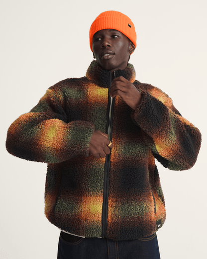 Heights High Pile Jacket in Green / Mustard Yellow | Vans near me