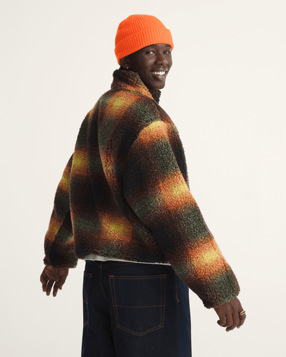 Heights High Pile Jacket in Green / Mustard Yellow | Vans near me