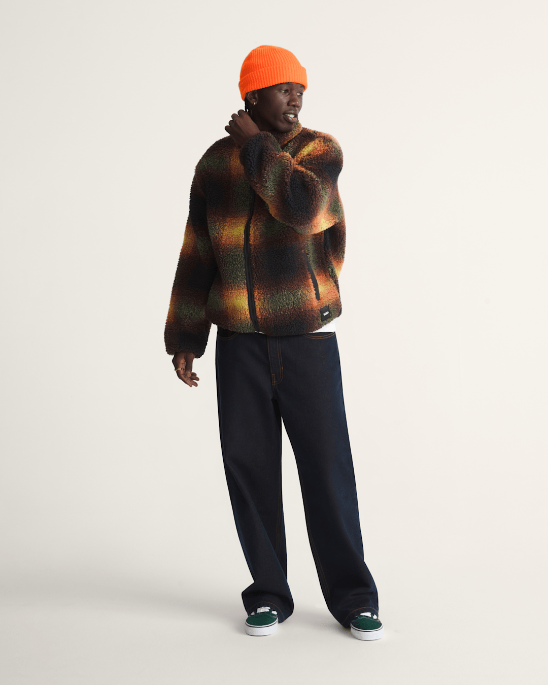 Heights High Pile Jacket in Green / Mustard Yellow | Vans near me