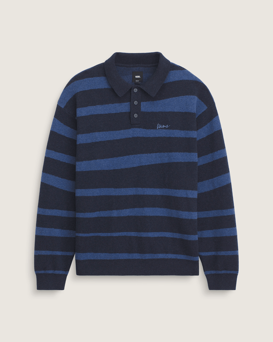 Davis Stripe Polo Sweater in Parisian Night Blue | Vans sale
