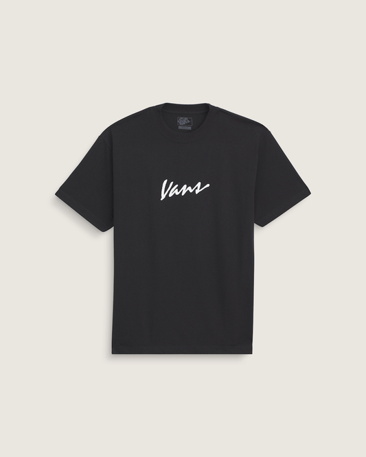 Classic Script T-Shirt in Black / White | Vans on sale