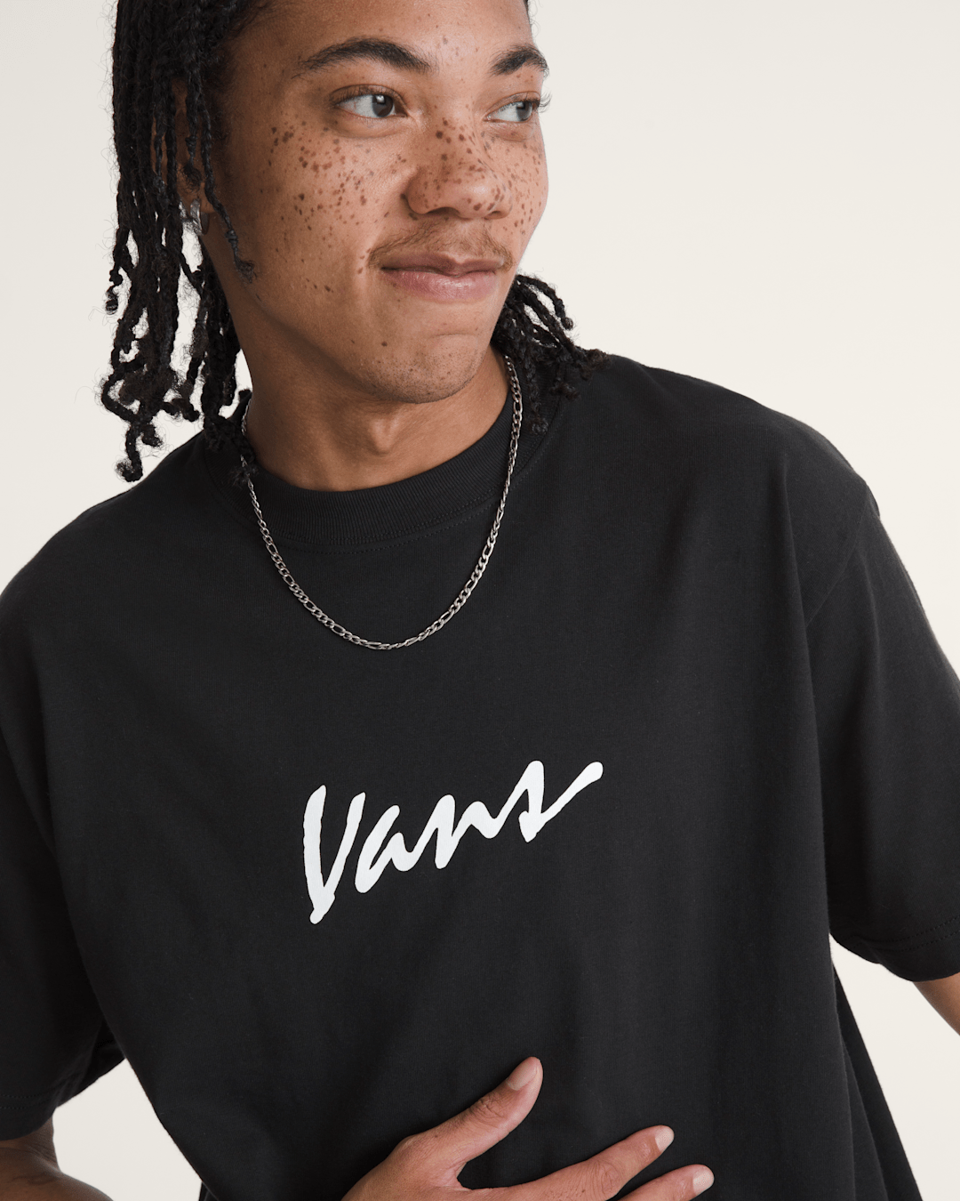 Classic Script T-Shirt in Black / White | Vans on sale