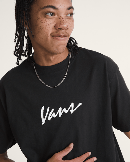 Classic Script T-Shirt in Black / White | Vans on sale