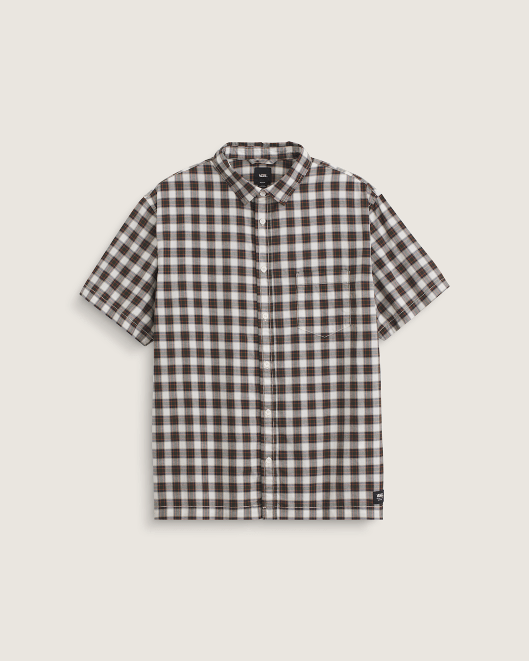 Monte Plaid Button Up Shirt in Egret White | Vans online