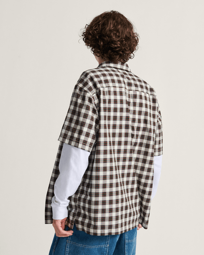 Monte Plaid Button Up Shirt in Egret White | Vans online