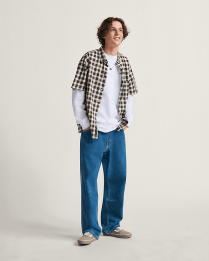 Monte Plaid Button Up Shirt in Egret White | Vans online