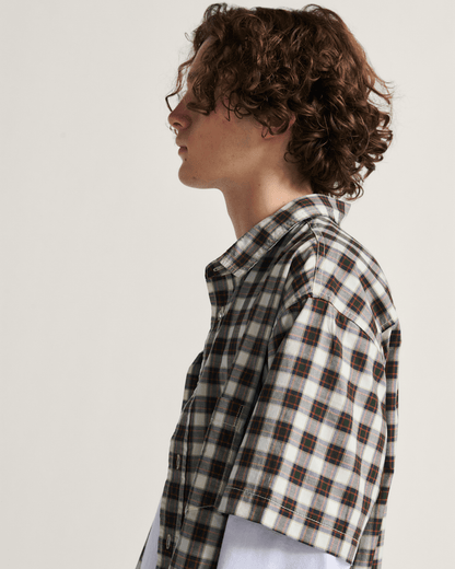 Monte Plaid Button Up Shirt in Egret White | Vans online