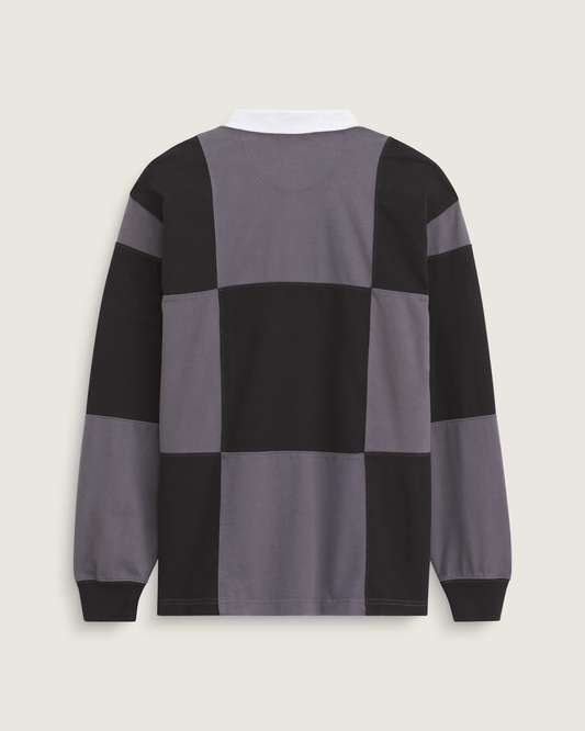 Grant Checkerboard Rugby Shirt in Black | Vans outlet