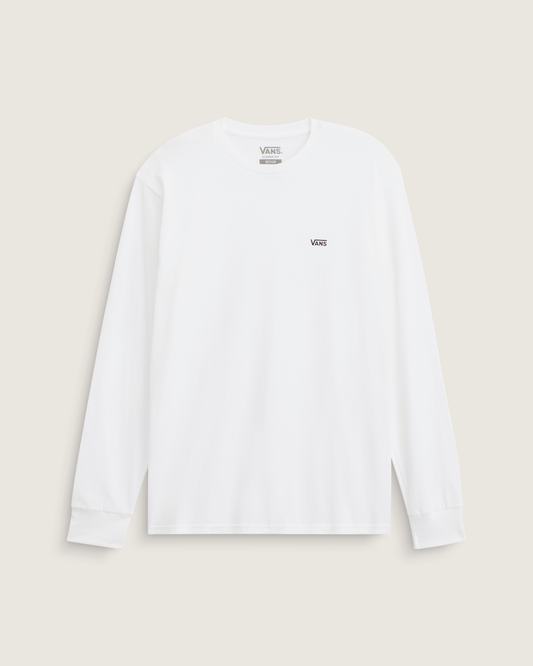 Left Chest Logo Long Sleeve T-Shirt in White / Black | Vans discount