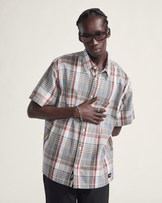 Premium Button Up Shirt in Egret White / Elm Green | Vans on sale