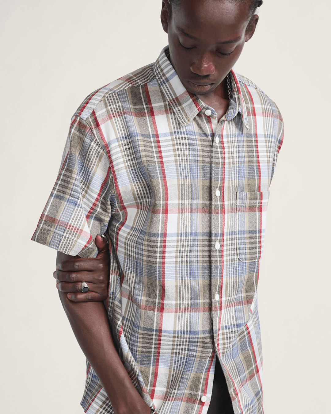 Premium Button Up Shirt in Egret White / Elm Green | Vans on sale