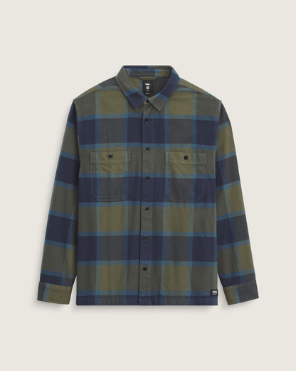 Larkspur Plaid Flannel Shirt in Grape Leaf Green / Parisian Night Blue | Vans online
