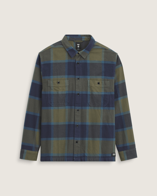Larkspur Plaid Flannel Shirt in Grape Leaf Green / Parisian Night Blue | Vans online