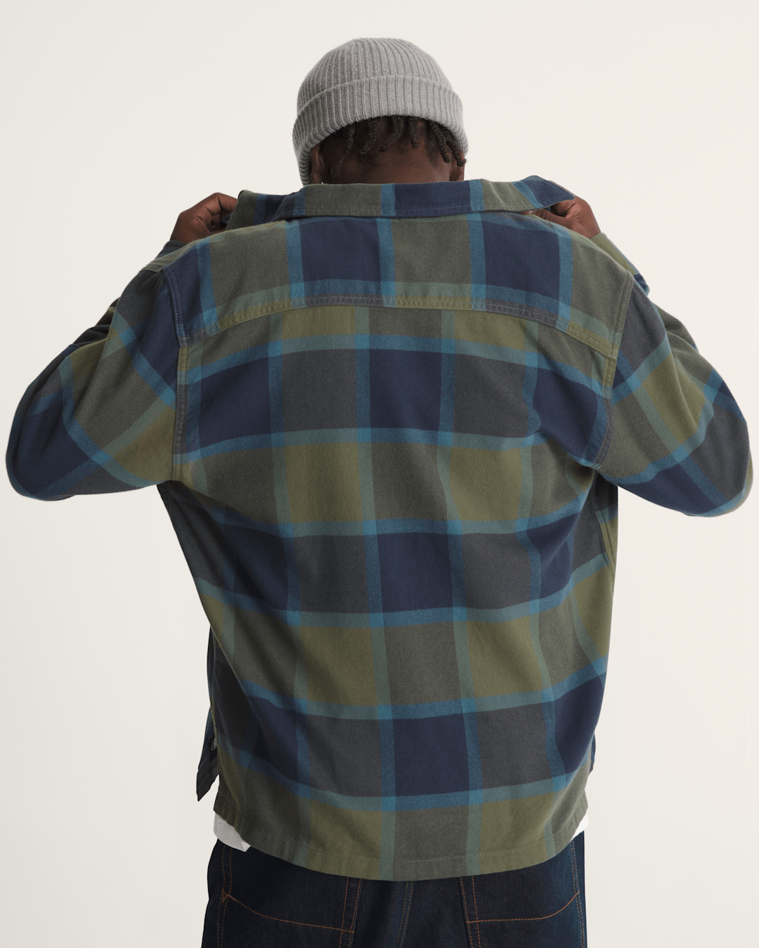 Larkspur Plaid Flannel Shirt in Grape Leaf Green / Parisian Night Blue | Vans online