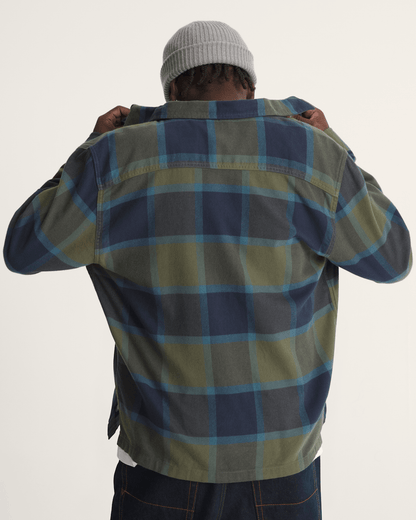 Larkspur Plaid Flannel Shirt in Grape Leaf Green / Parisian Night Blue | Vans online