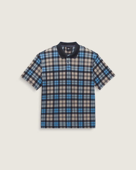 Bellmoor Plaid Polo Shirt in Parisian Night Blue / London Fog Grey | Vans sale